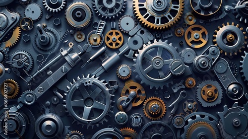 Wallpaper Mural Machine spare parts background with industrial elements and valves Torontodigital.ca