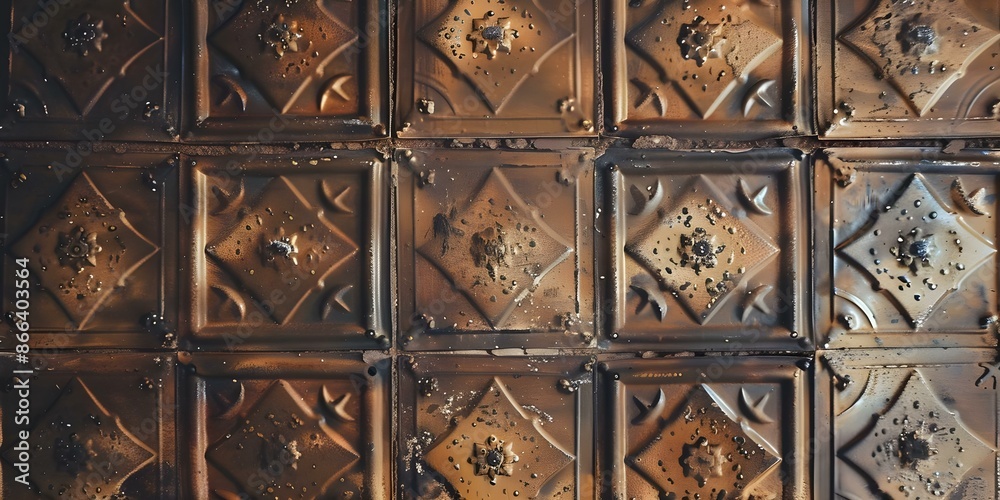 Embossed ceiling tile with rustic texture warm tones and natural patterns. Concept Ceiling Tiles, Embossed Texture, Rustic Design, Warm Tones, Natural Patterns Embossed ceiling tile with rustic texture warm tones and natural patterns. Concept Ceiling Tiles, Embossed Texture, Rustic Design, Warm Tones, Natural Patterns
