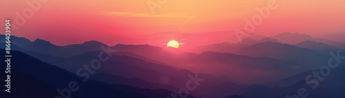 mountain landscape with a vibrant sunset close up, focus on, copy space, rich colors, Double exposure silhouette with Naga