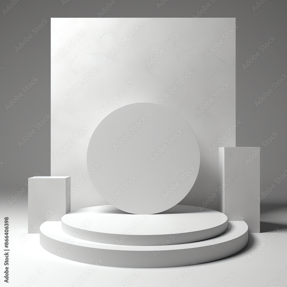Fototapeta premium 3d white podium with background
