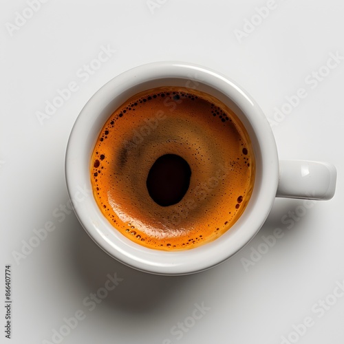 Freshly Brewed Espresso in a Modern Cup Against a Crisp White Background