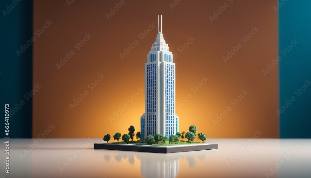 Fototapeta premium modern skyscraper miniature on the table