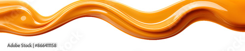 Liquid caramel swirl isolated on transparent background