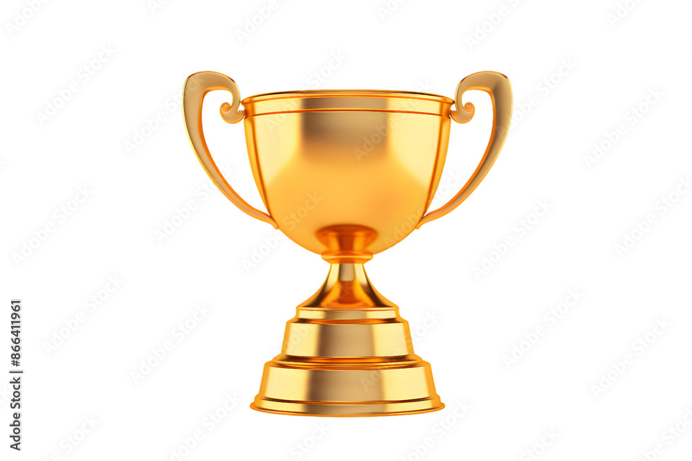 Gold trophy cup isolated on transparent background Gold trophy cup isolated on transparent background