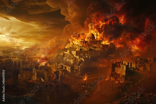 Sodom and Gomorrah. Biblical scene