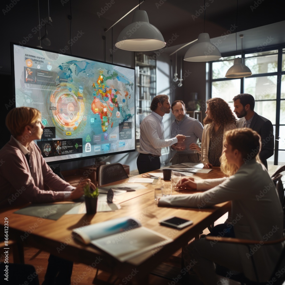 Fototapeta premium People Sitting at a Conference Room Table