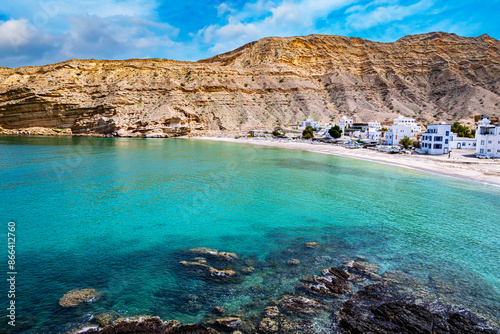 Qantab beach, a popular tourist destination near Muscat, Oman