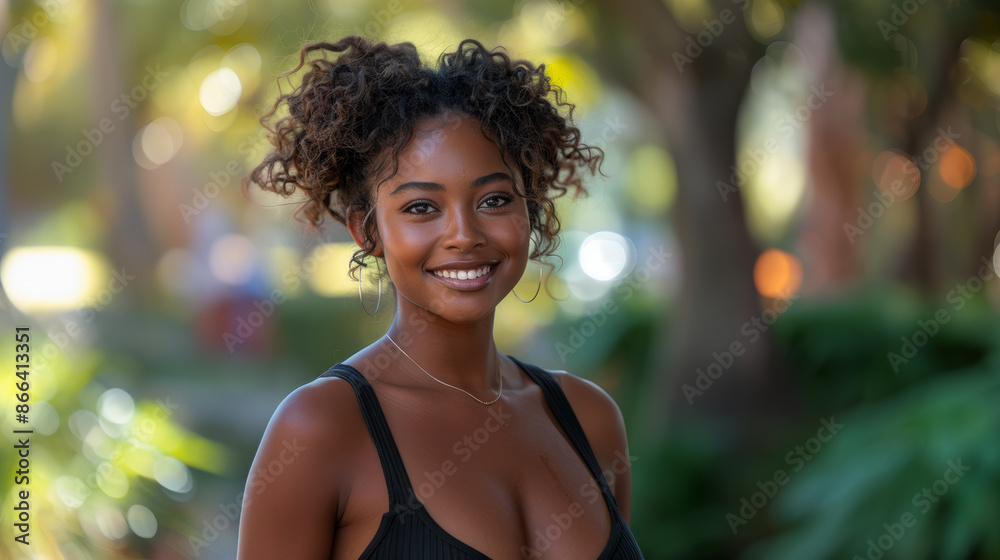 © AS Photo Family - Smiling African American College Student Posing Outdoors on Campus © AS Photo Family - Smiling African American College Student Posing Outdoors on Campus