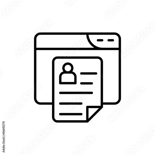 Online cv outline icons, minimalist vector illustration ,simple transparent graphic element .Isolated on white background