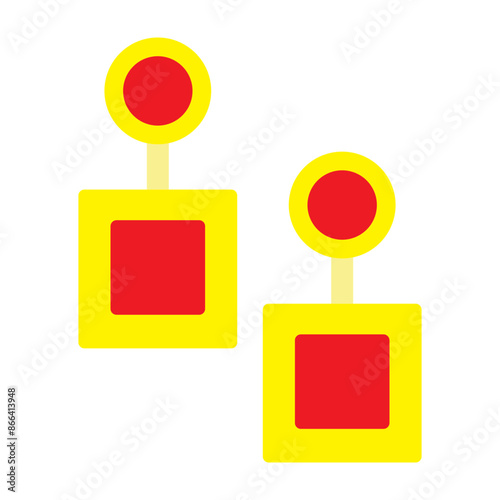 Ear Ring Vector Flat Icon Design