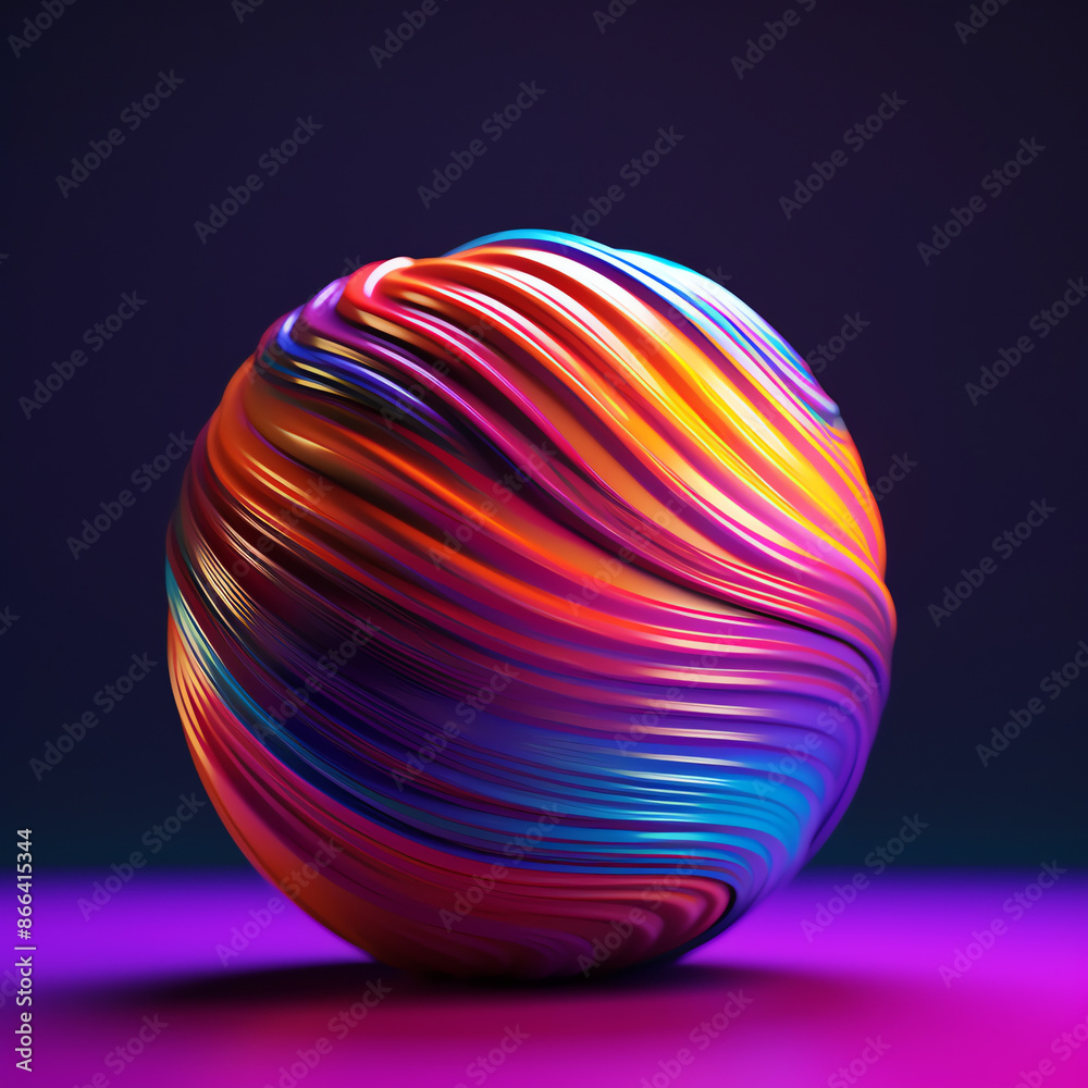 Fototapeta premium 3d aesthetic colorful sphere