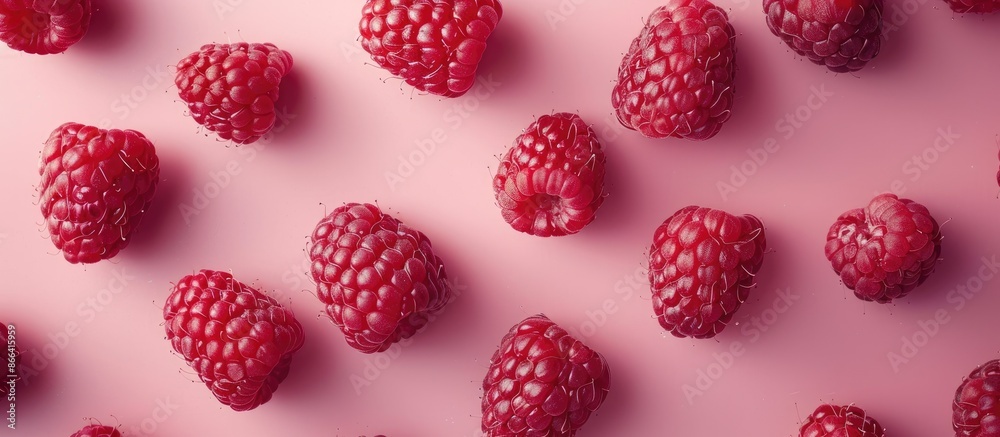 Top View of Raspberries Standing Alone Top View of Raspberries Standing Alone