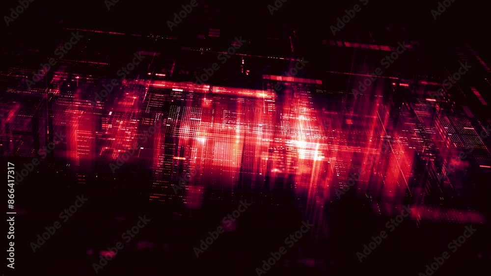 Futuristic screen display matrix, hi-tech digital data telemetry with encrypted numbers, display dynamic background for computer desktop screen display format
