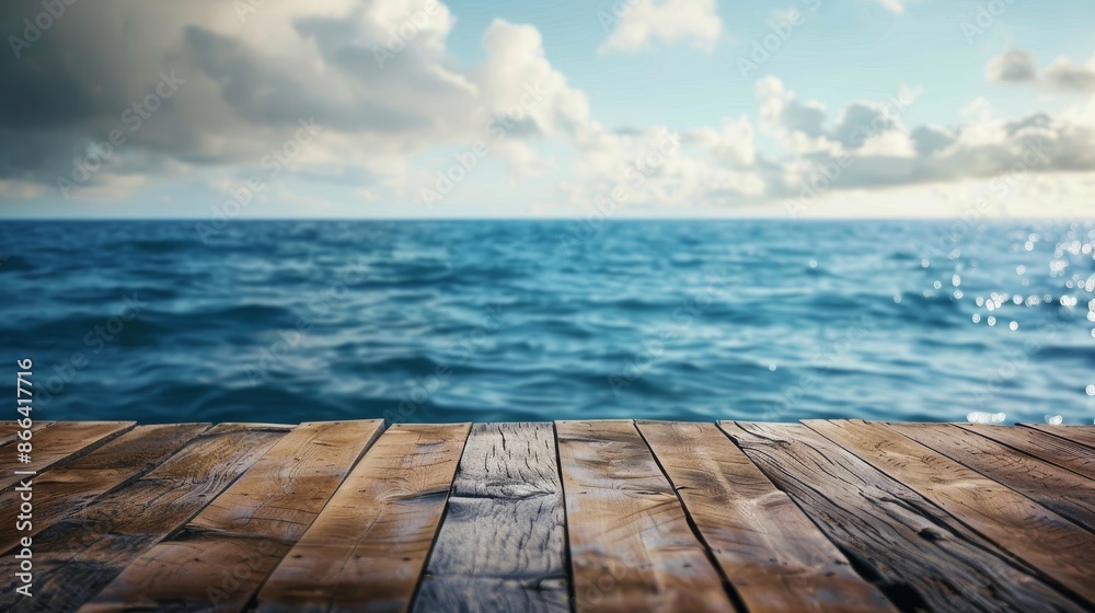 Fototapeta premium Wooden Deck Overlooking the Sea
