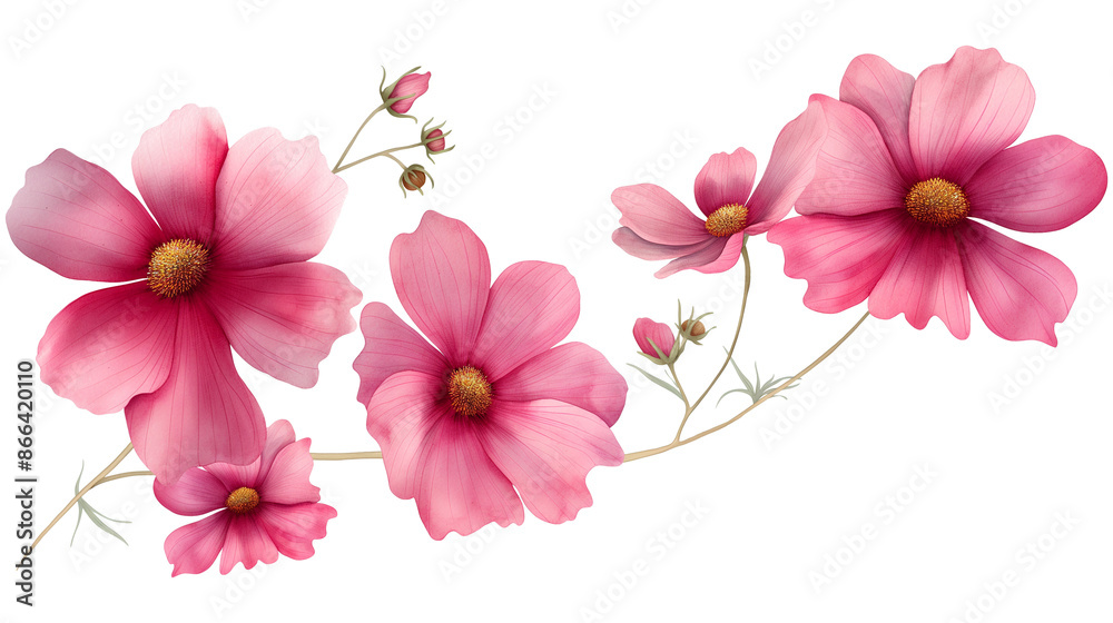 Floral flower graphics element isolated on a transparent background Floral flower graphics element isolated on a transparent background