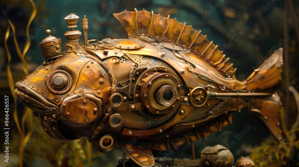 Fototapeta premium Steampunk Flounder.