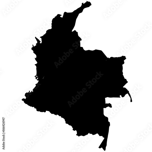 colombia map silhouette on transparent background