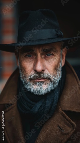 Middle-aged French man with a stylish hat