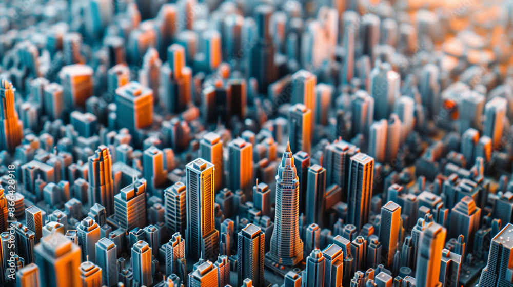 Obraz premium top view of city model