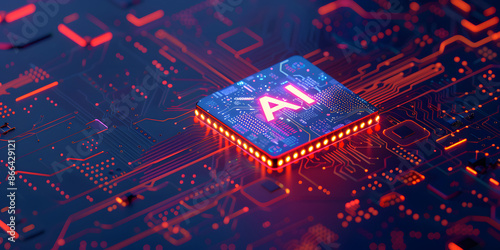 electronic circuit board，AI chip, AI concept