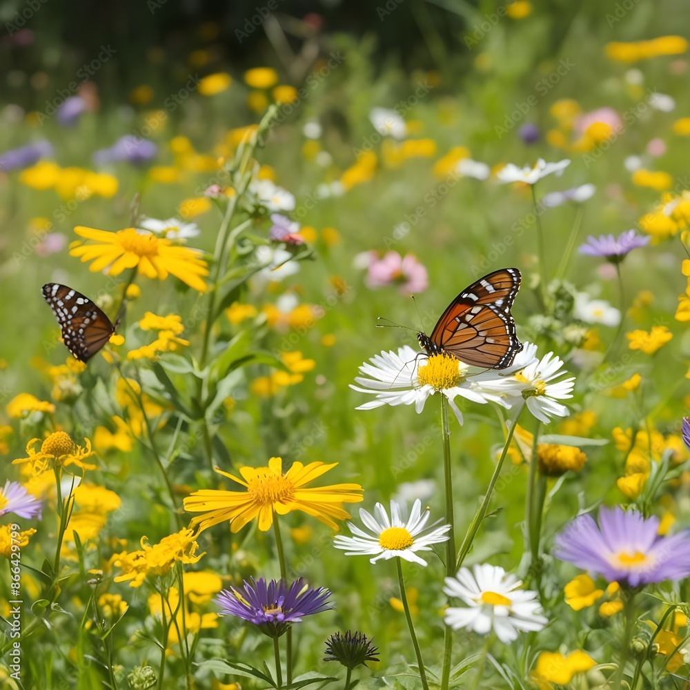 a sunny meadow filled with wildflowers a sunny meadow filled with wildflowers
