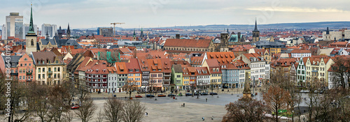 The old city center of the cathedral square in Erfurt