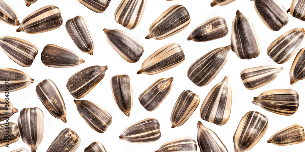 Scattered Sunflower Seeds Close-Up