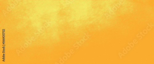Yellow orange halftone pattern. Retro comic gradient background. Square pixilated dot cartoon texture. Pop art faded gradient pattern