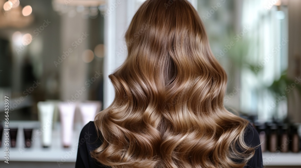 a woman with long shiny blonde hair in a salon a woman with long shiny blonde hair in a salon