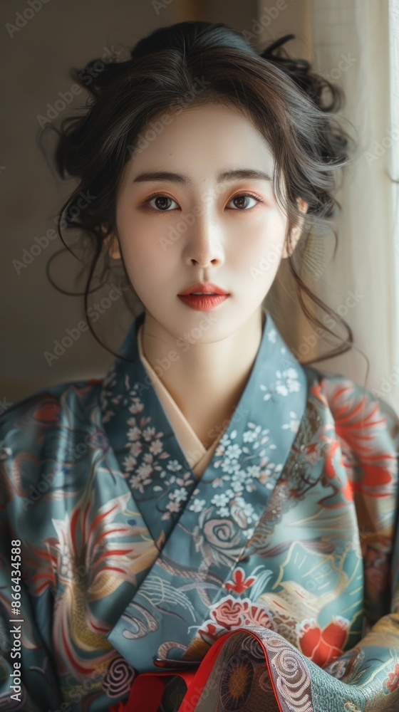 Korean woman in traditional attire, looking poised Korean woman in traditional attire, looking poised
