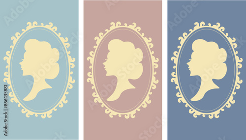 Bridgerton concept, Ladies from 18th-19th century, Wallpaper vector. Phone wallpaper, Vector illustration. Trendy background.	