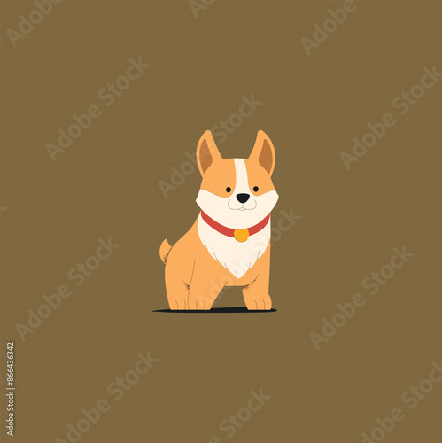 shiba inu dog standing vector art