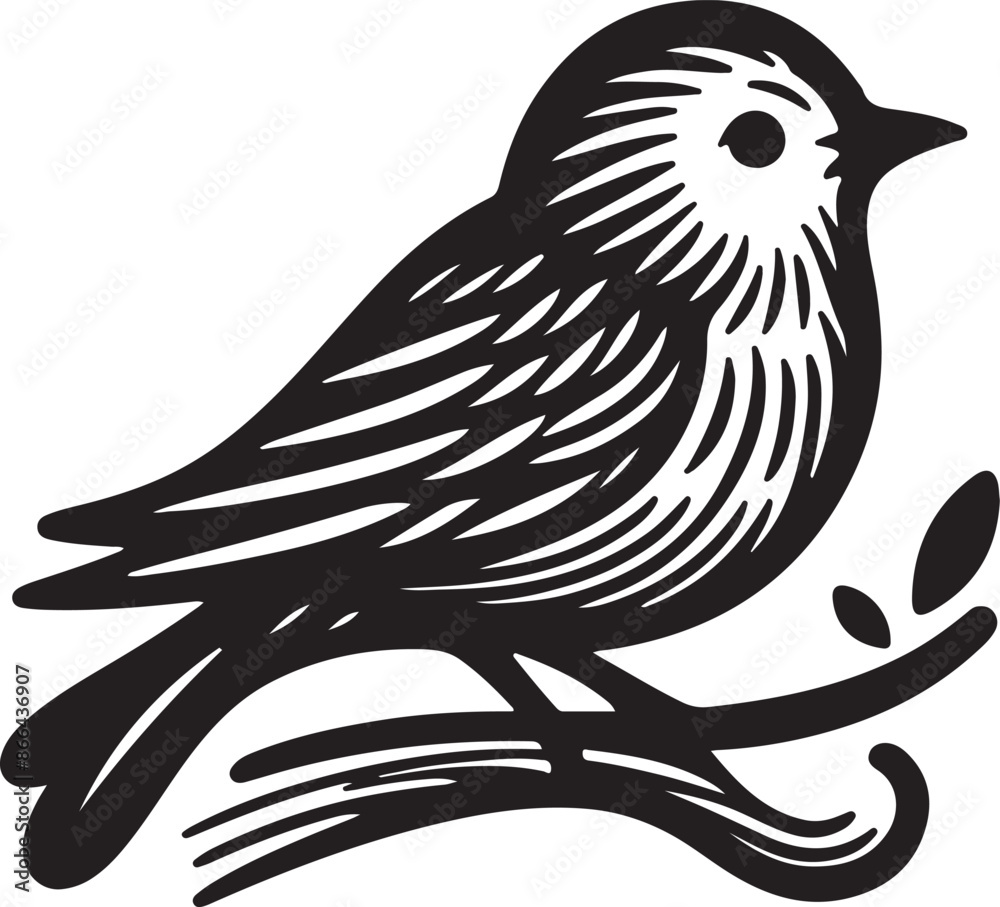 Fototapeta premium BIRD silhouette on a white background