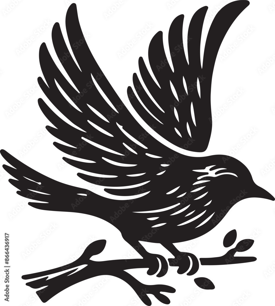 BIRD silhouette on a white background BIRD silhouette on a white background