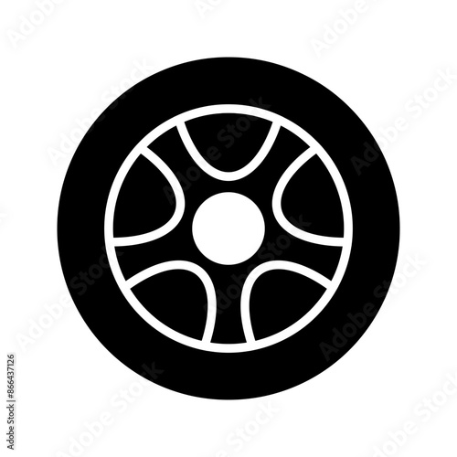 Car wheel icon flat illustration color e ditable