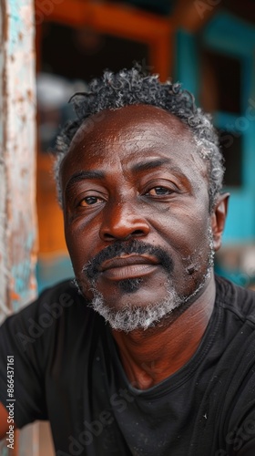 Middle-aged Kenyan man with a goatee