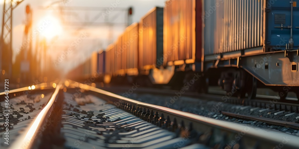 Fototapeta premium Efficient Movement of Goods Intermodal Transport Combining Different Modes. Concept Logistics Optimization, Intermodal Transport, Goods Movement, Efficient Supply Chains