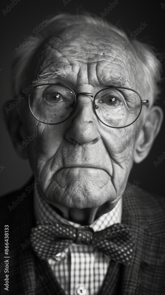 British elderly man with a bow tie, looking distinguished British elderly man with a bow tie, looking distinguished
