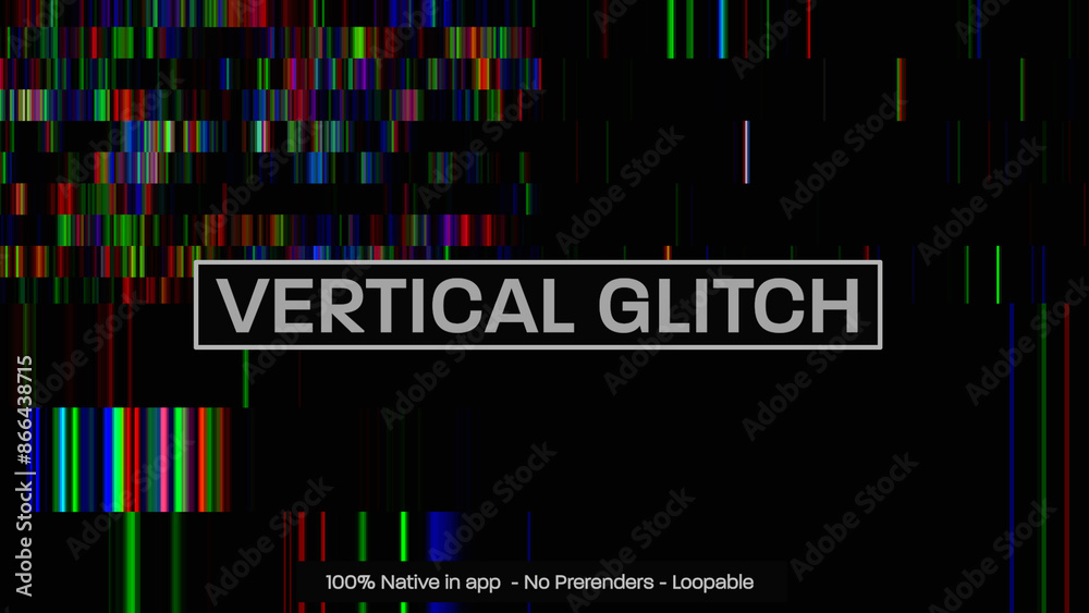 Vertical Glitch Dynamic Motion Overlays Stock Template | Adobe Stock