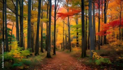 The colors and sounds of a forest in autumn