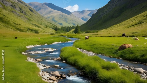 Picture a clear mountain stream flowing through a vall