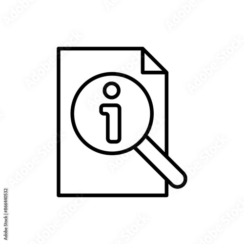 File Information outline icons, minimalist vector illustration ,simple transparent graphic element .Isolated on white background