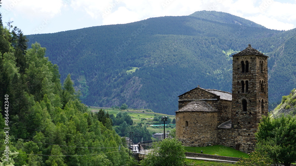 The beautiful Sant Joan de Caselles church in Canillo in Andorra in June The beautiful Sant Joan de Caselles church in Canillo in Andorra in June