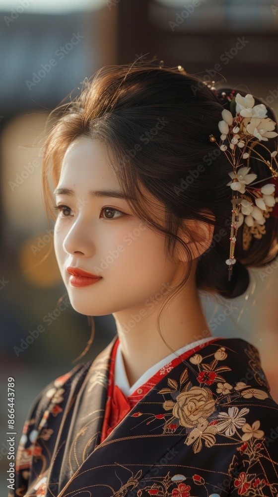 Japanese woman in traditional attire, looking elegant Japanese woman in traditional attire, looking elegant