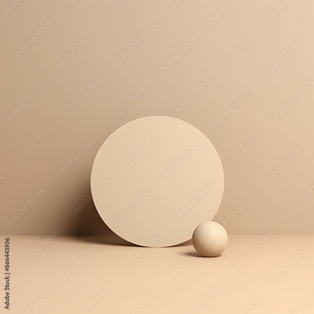 podium with beige background podium with beige background