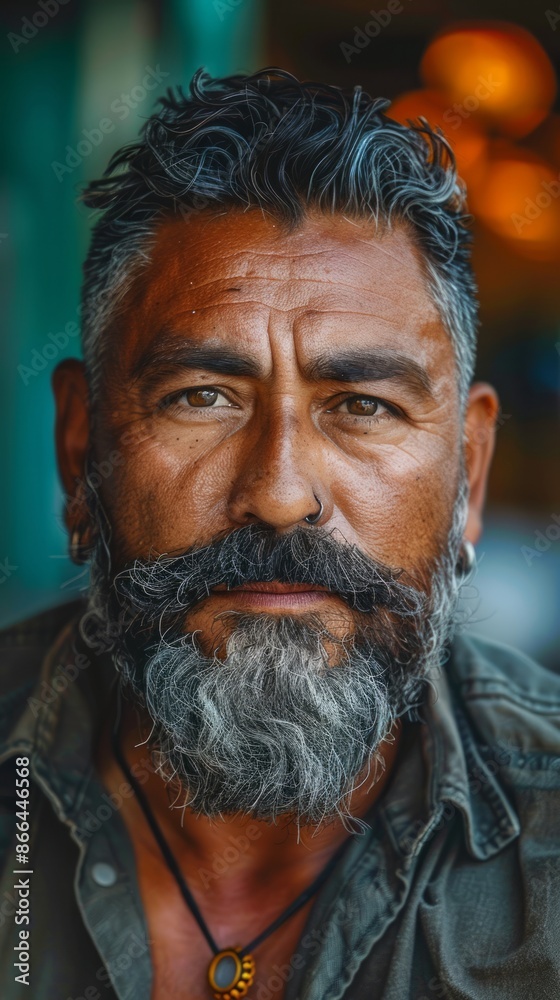 Middle-aged Mexican man with a beard Middle-aged Mexican man with a beard