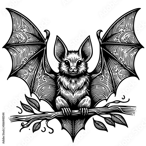 black and white bat