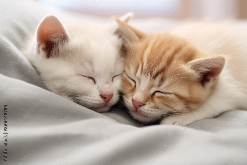 two cats sleeping on a blanket two cats sleeping on a blanket