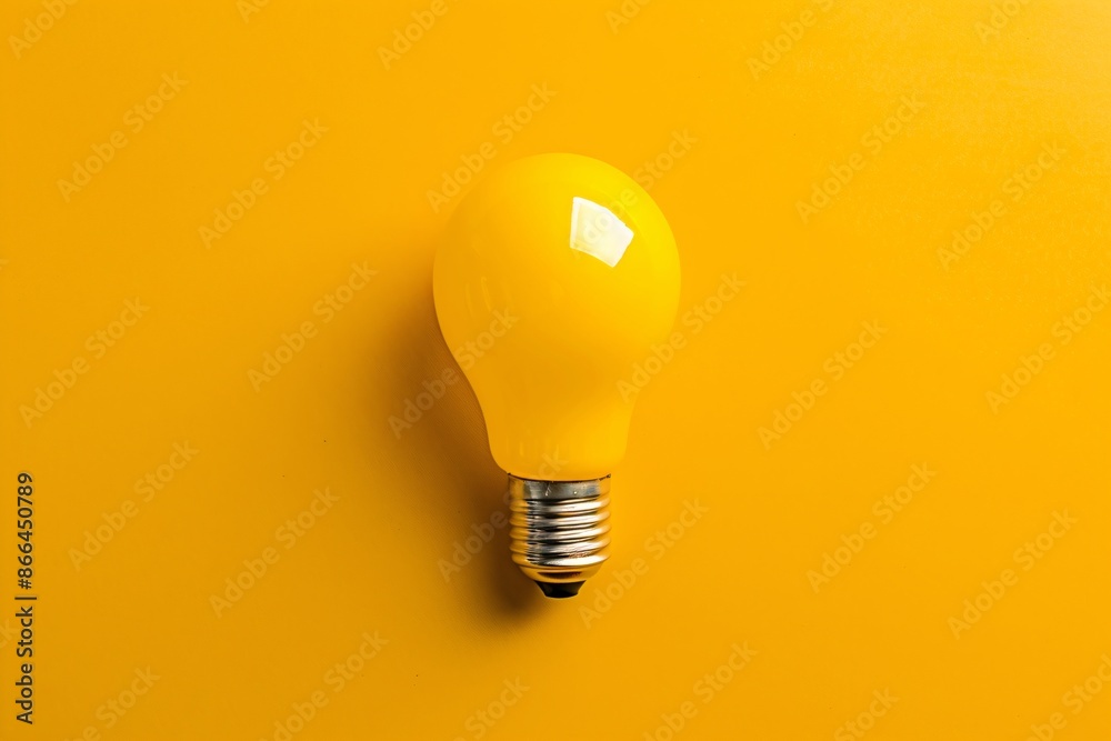 a yellow light bulb on a yellow background a yellow light bulb on a yellow background