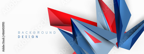 Wallpaper Mural Minimal geometric abstract background. Low poly dynamic triangle design. Trendy techno business template for wallpaper, banner, background or landing Torontodigital.ca